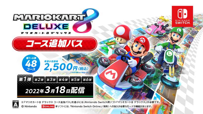 マリオカート8 デラックス コース追加パス』本日より配信開始。第1弾