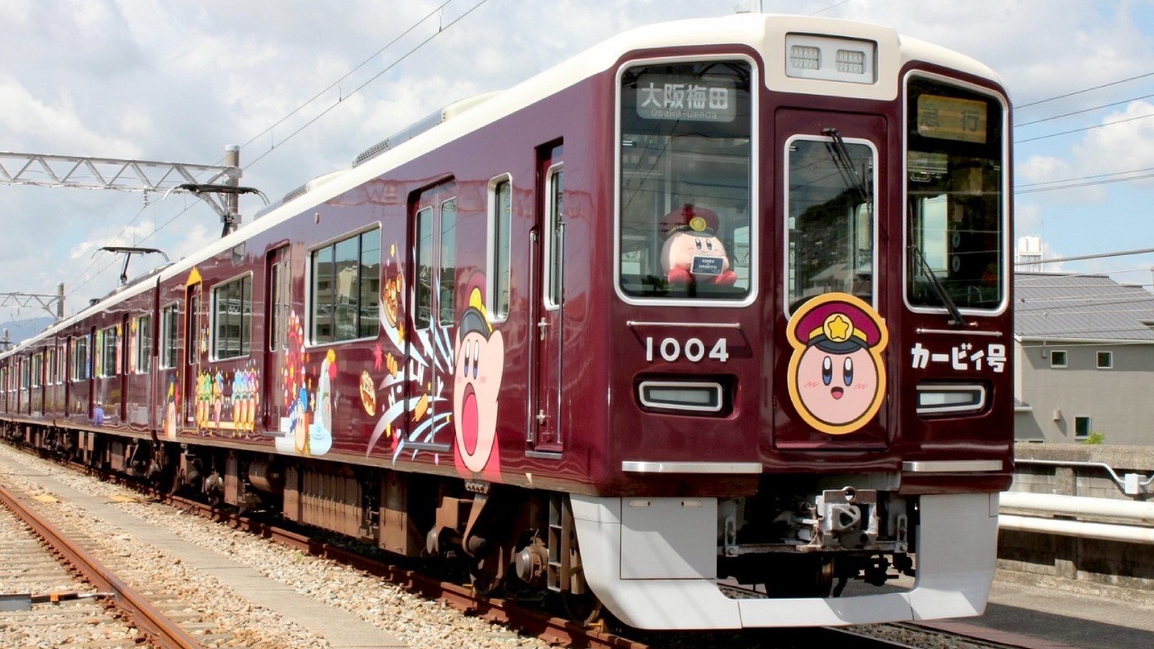 星のカービィ×阪急電車」コラボのラッピング列車「カービィ号」が運行