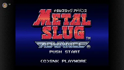 Écran titre de Metal Slug Advance sur Game Boy Advance